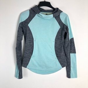 Obermeyer Girls Cora Hoodie Size Large Sea Glass Gray Soft Lined Ventilated Top